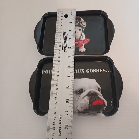 Melamine Set of 2 Plates Funny Dogs French - Picture 6 of 7